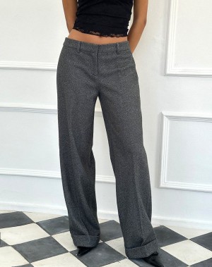 Motel Rocks Abdel Faux Wool Tailored Women's Trousers Grey | NLM86100EL