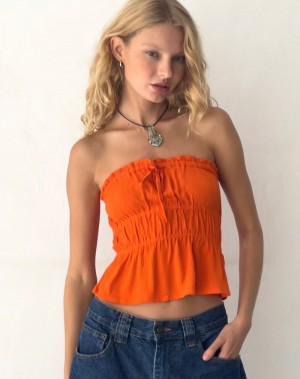 Motel Rocks Cove Women's Bandeau Orange | WLY5623NU