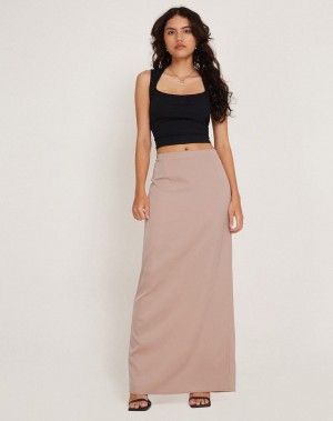 Motel Rocks Layla Maxi Women's Skirts Pink | MYI9789OJ