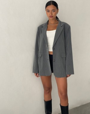 Motel Rocks Maiwa Women's Blazers Grey | DEO4912FO