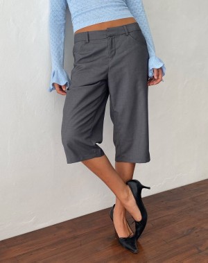 Motel Rocks Tuni Capri Women's Trousers Grey | YNO8654DX