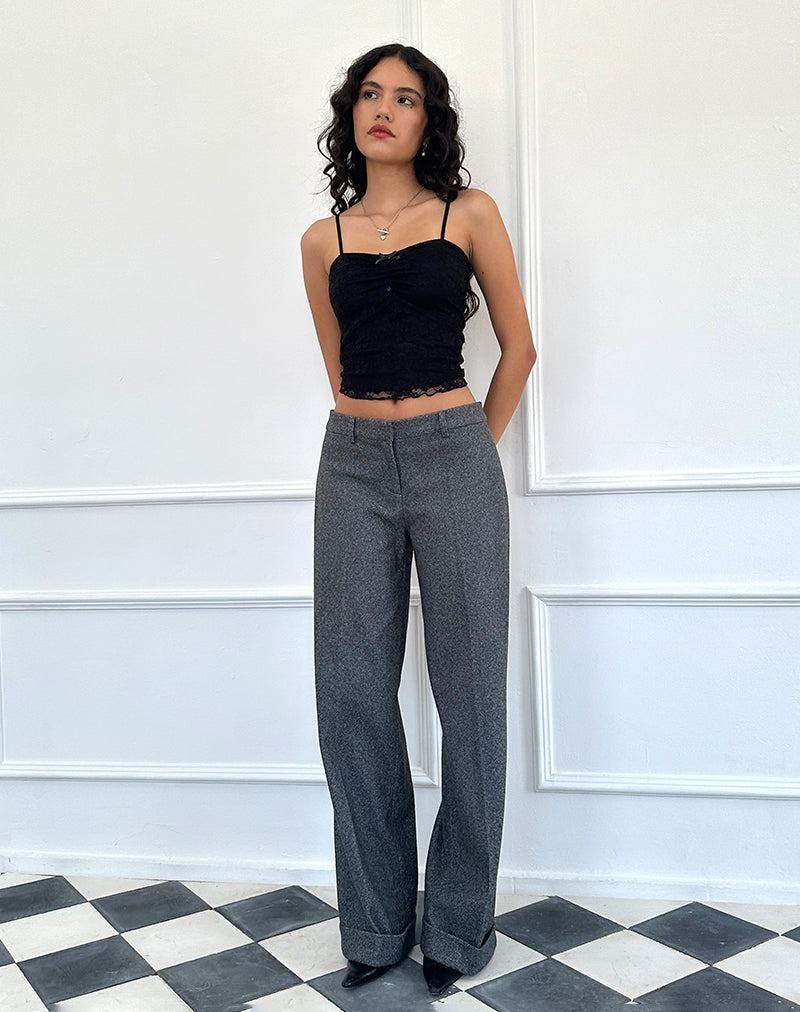 Motel Rocks Abdel Faux Wool Tailored Women's Trousers Grey | NLM86100EL