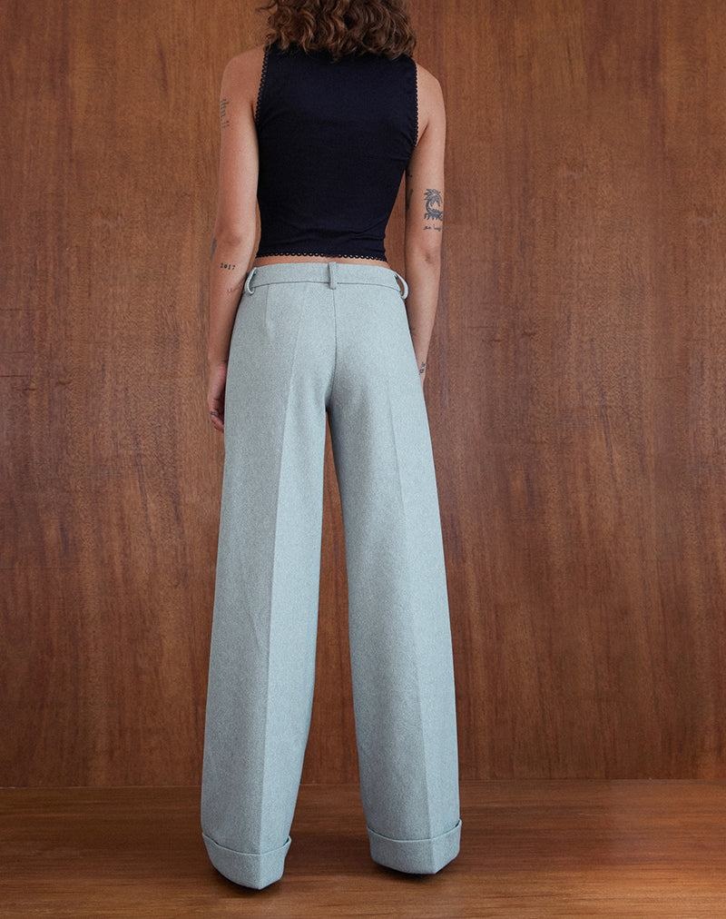 Motel Rocks Abdel Faux Wool Tailored Women's Trousers Grey | ZYY7668CZ