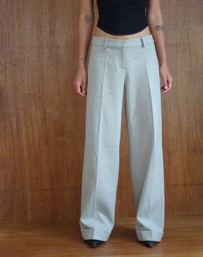 Motel Rocks Abdel Faux Wool Tailored Women\'s Trousers Grey | ZYY7668CZ