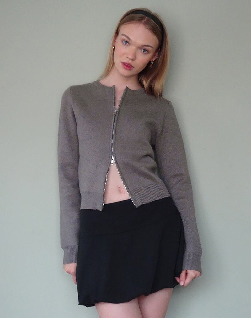 Motel Rocks Alniyat Long Sleeve Women's Cardigan Grey | RGS612TJ