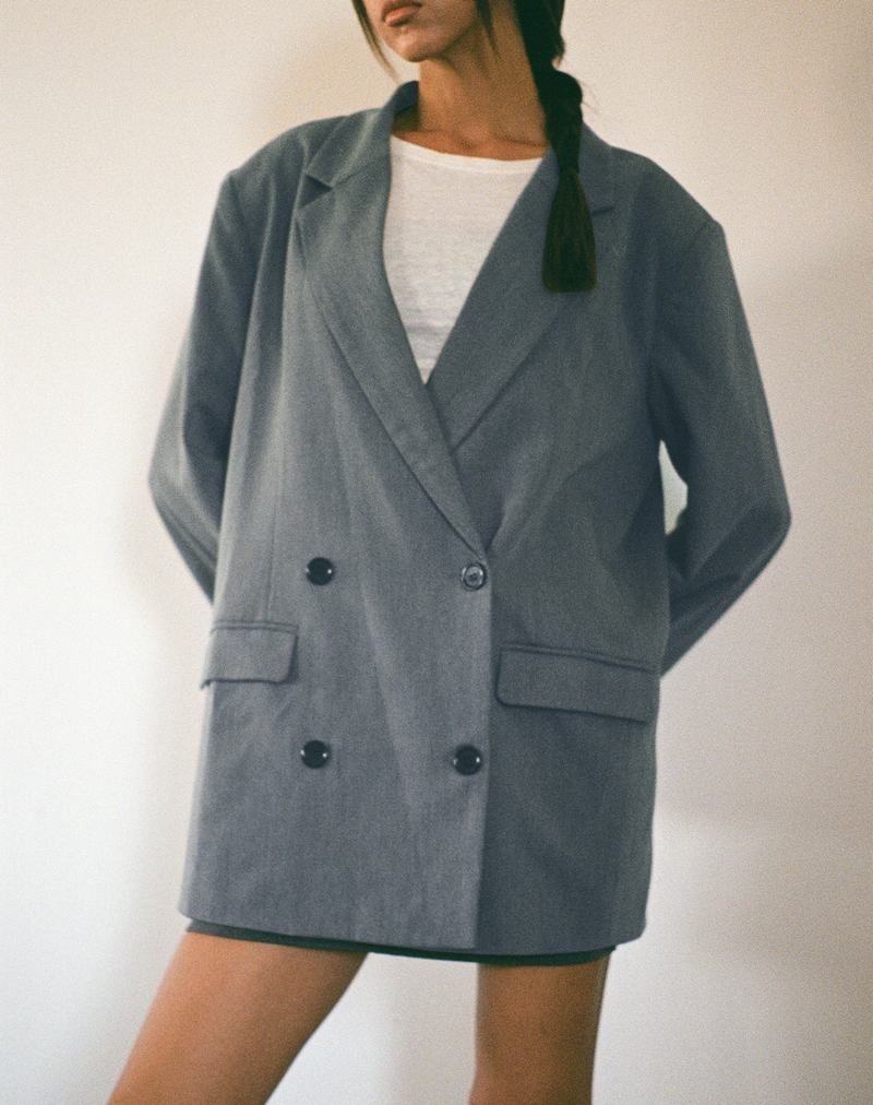 Motel Rocks Ardea Double Breasted Women's Blazers Grey | YMR5157VQ