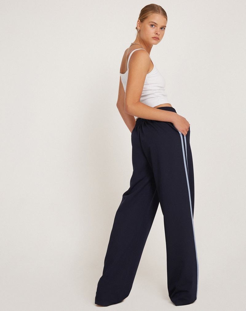 Motel Rocks Bennett Trouser Women's Joggers Navy | EYT8967TQ