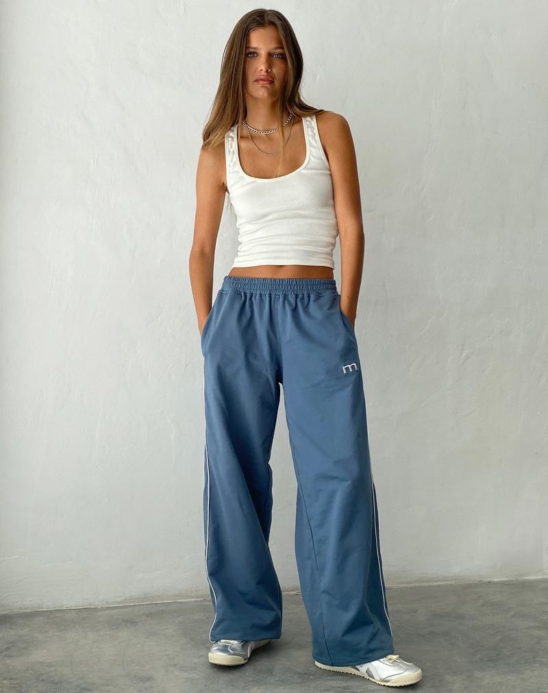 Motel Rocks Benton Wide Leg Women's Joggers Blue | RPZ7029LR