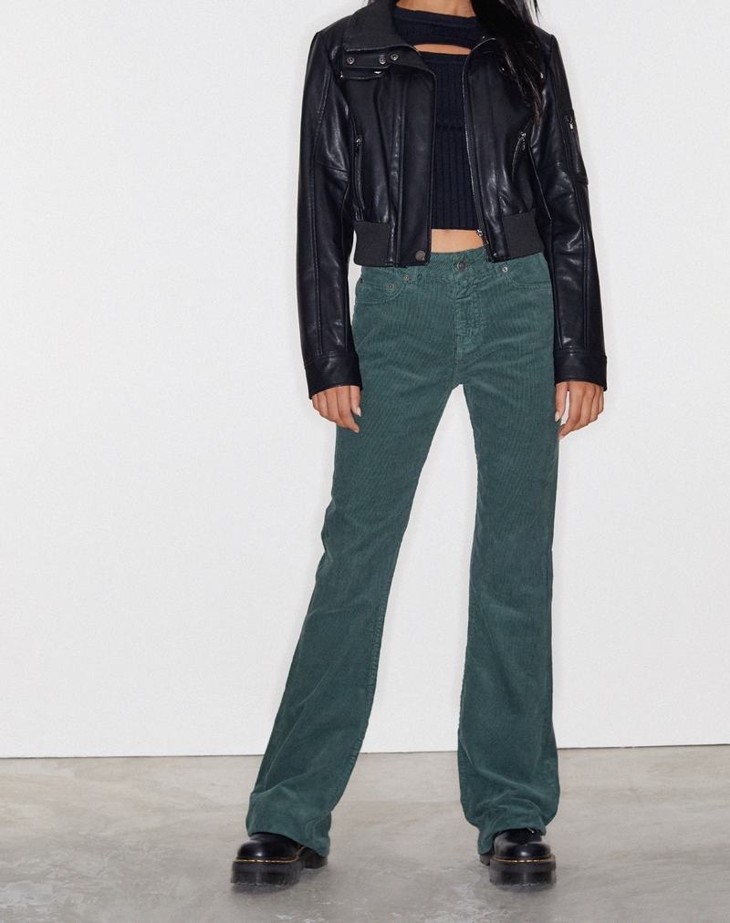 Motel Rocks Bootleg Women's Jeans Green | QMO3039HR