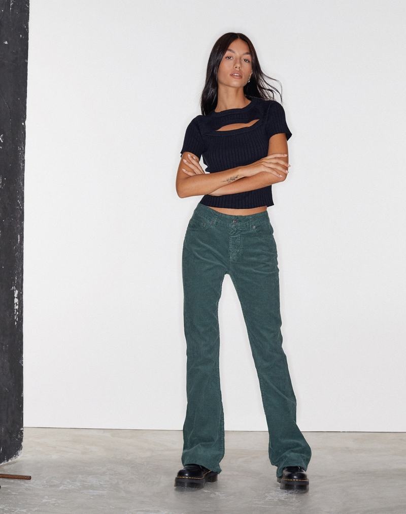 Motel Rocks Bootleg Women's Jeans Green | QMO3039HR