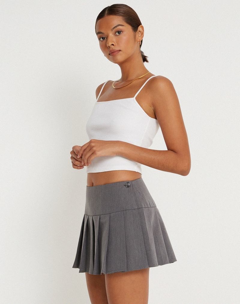 Motel Rocks Casini Pleated Micro Women's Skirts Grey | BQH9985EU