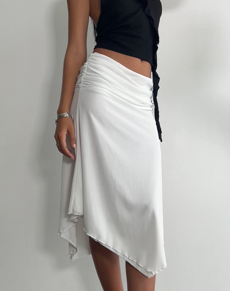 Motel Rocks Chenoa Midi Side Split Women's Skirts White | LUJ9613IW