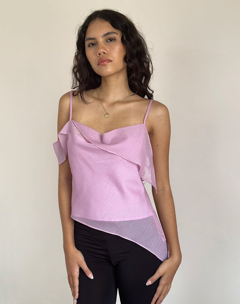 Motel Rocks Davila Chiffon Women's Tank Top Pink | UOD8610JM