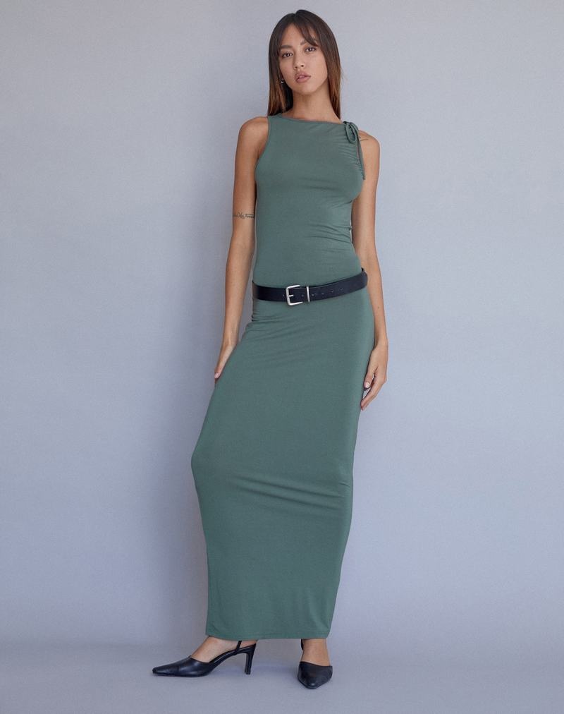 Motel Rocks Elinor Women\'s Maxi Dress Green | PYL9456WM