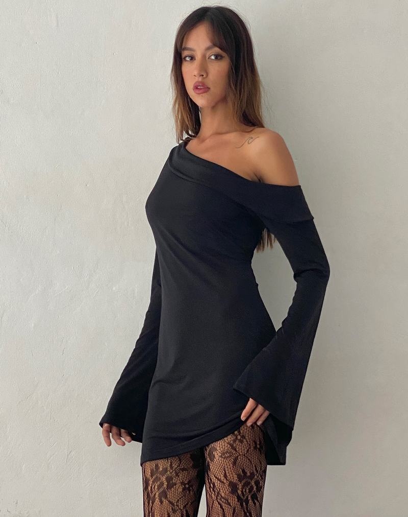 Motel Rocks Fliss Asymmetric Women's Mini Dress Black | THG761YS