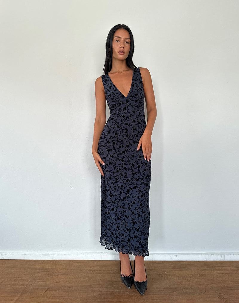 Motel Rocks Gabriela Women's Midi Dress Navy | EGH2717LU