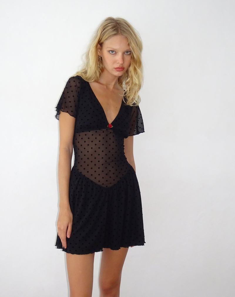 Motel Rocks Geni Women's Mini Dress Black | JAZ8760CQ