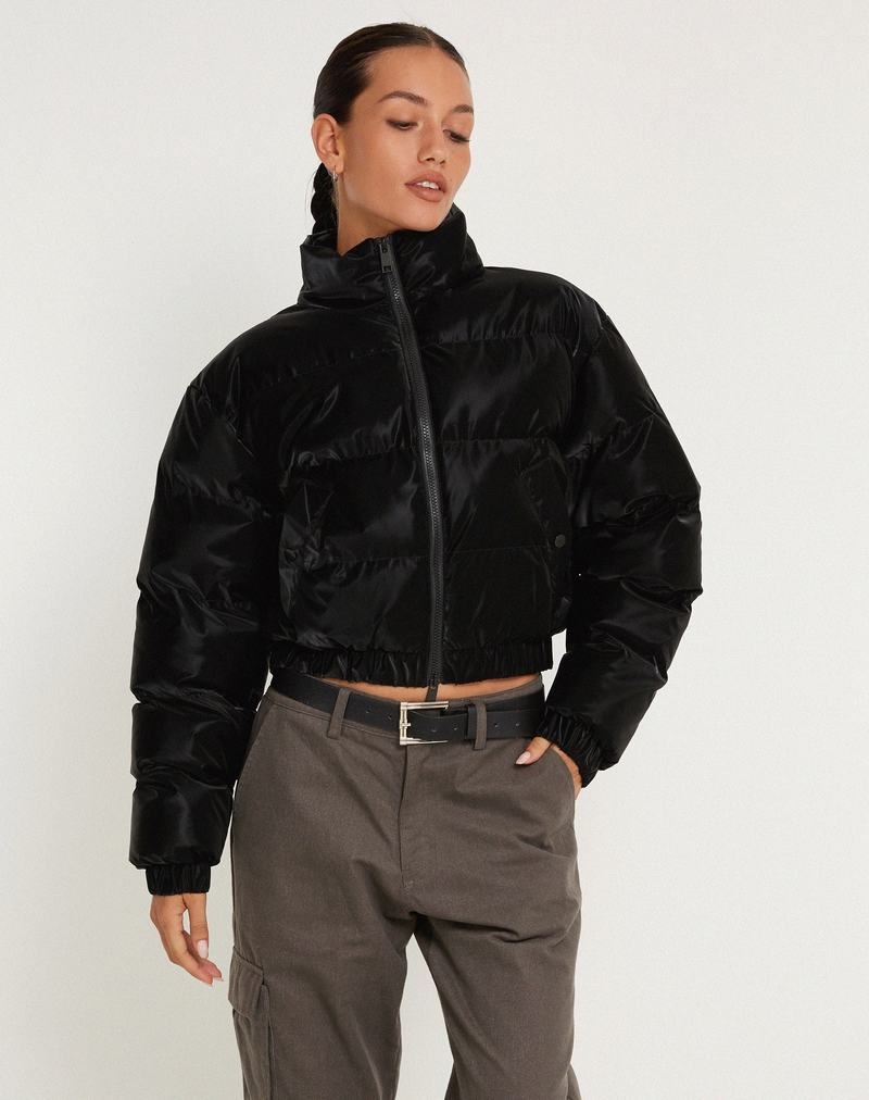 Motel Rocks Guntur Puffa Women's Jackets Black | YTS5583YX