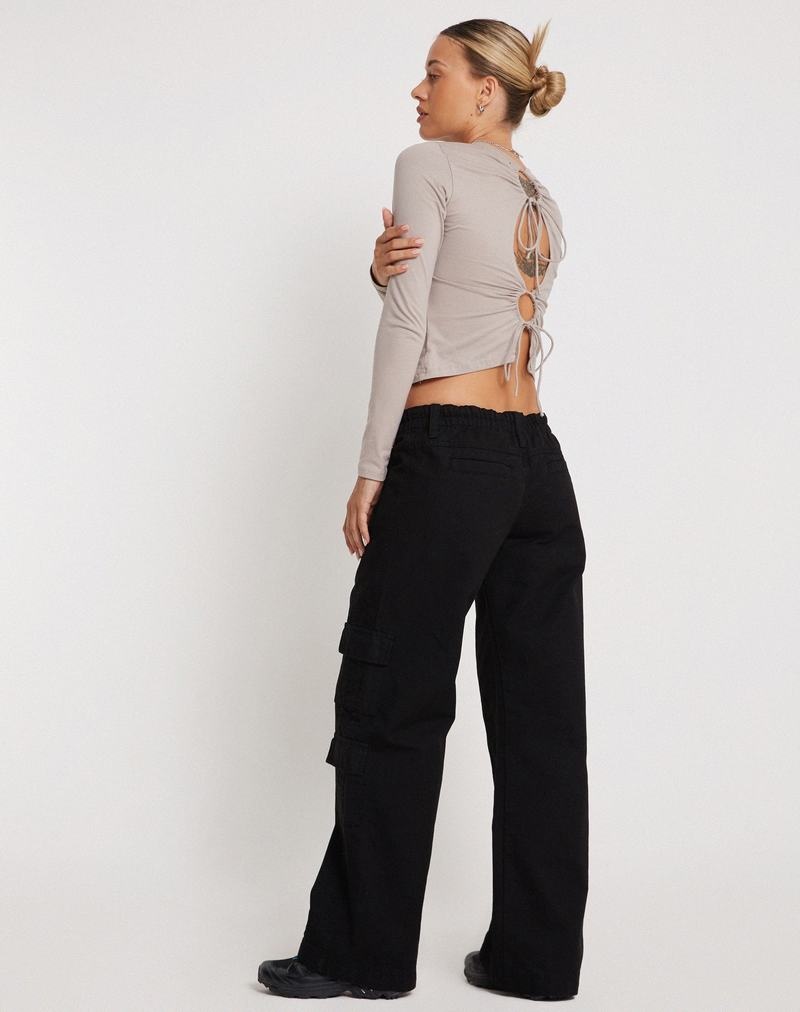 Motel Rocks Hansa Cargo Women's Trousers Black | VOS897CR