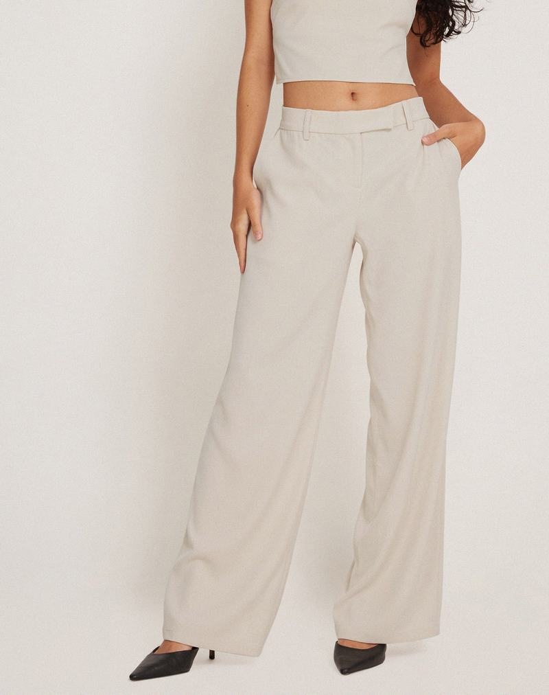 Motel Rocks Jabba Women's Trousers Light Cream White | OIK4268IQ