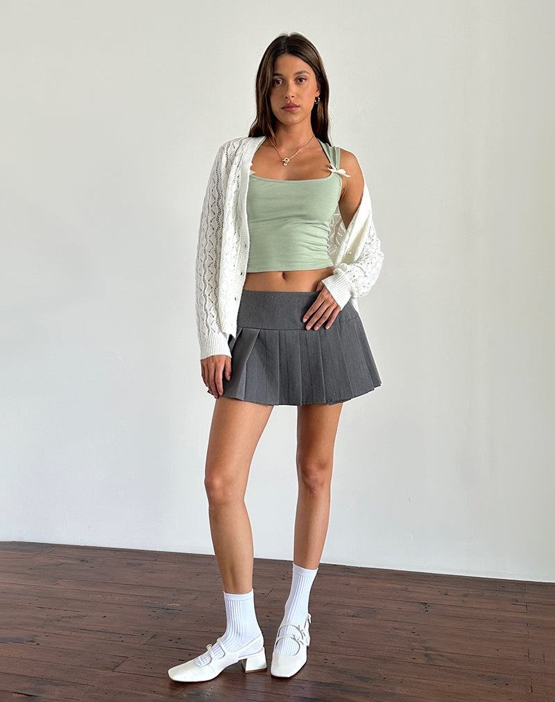 Motel Rocks Jiniso Women's Cropped Tops Green White | XOG9589IN