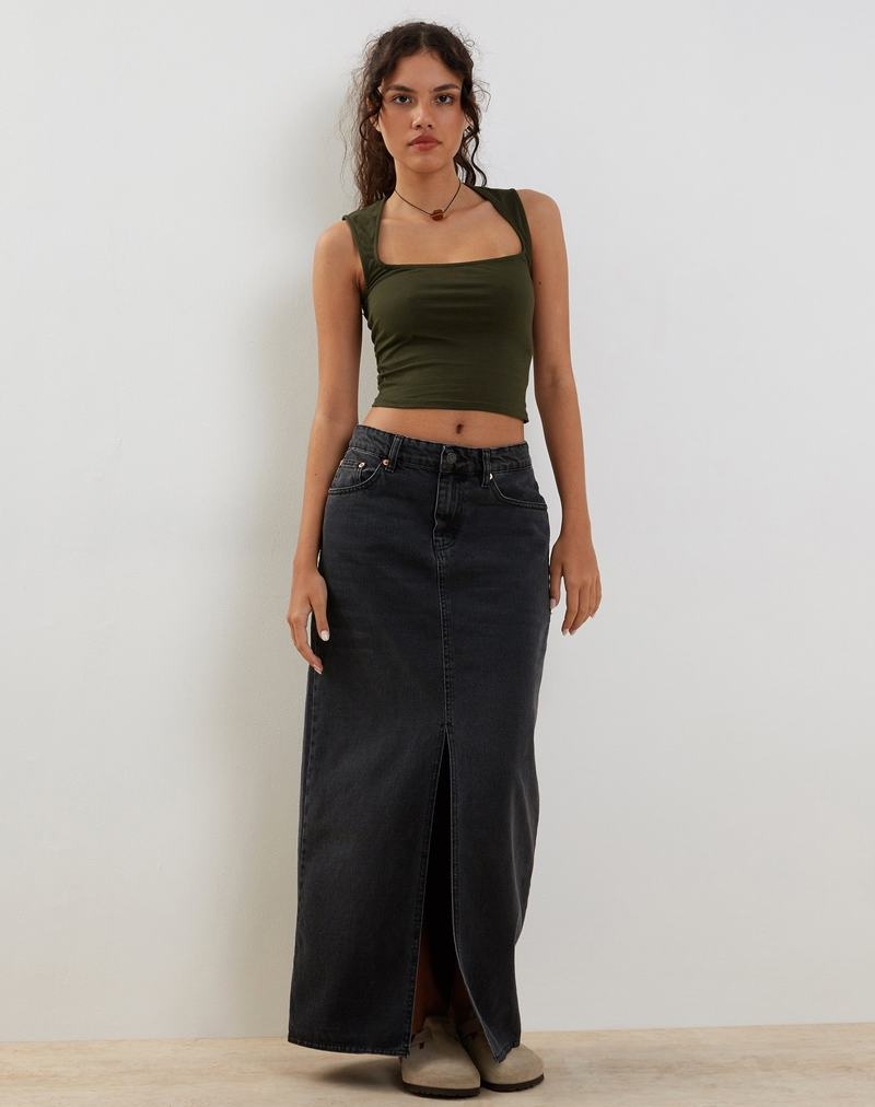 Motel Rocks Jinsu Women's Cropped Tops Green | WOT1686TA