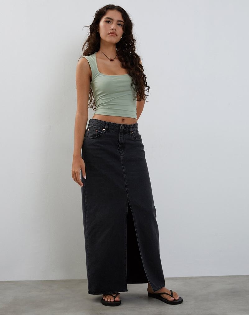 Motel Rocks Jinsu Women's Cropped Tops Green | SYL9334IV