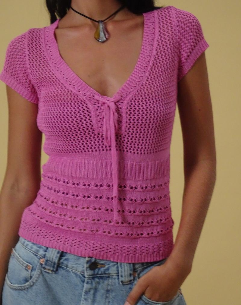 Motel Rocks Maika Knitted Top Women's Jumpers Pink Rose | WWE3011ET