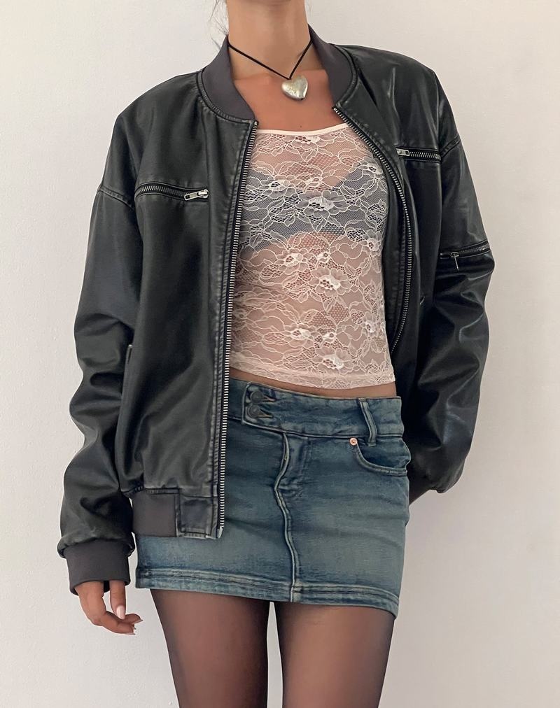 Motel Rocks Marco Distressed Women's Bomber Jackets Black | KMA9868RO