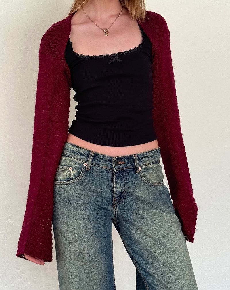 Motel Rocks Nobila Knitted Shrug Women's Jumpers Red | BEE8585PA