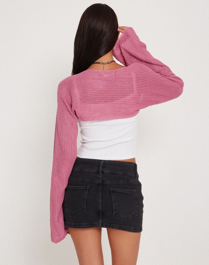 Motel Rocks Nobila Shrug Women's Jumpers Pink | ZQY651JU