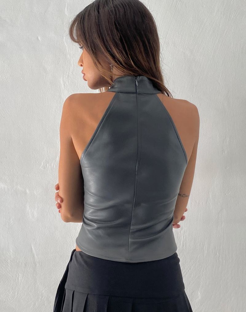 Motel Rocks Noena High Neck Women's Vest Grey | OSI9761BS