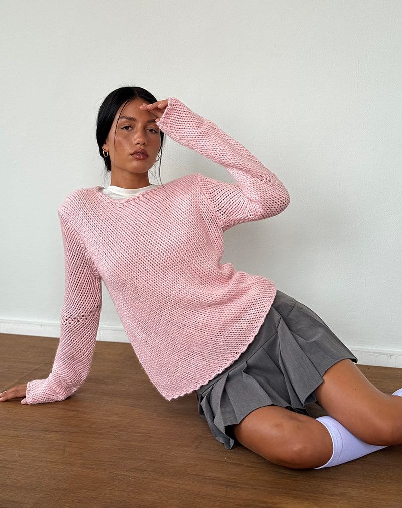 Motel Rocks Ranvir Knitted Women's Jumpers Pink | ITP9062DS