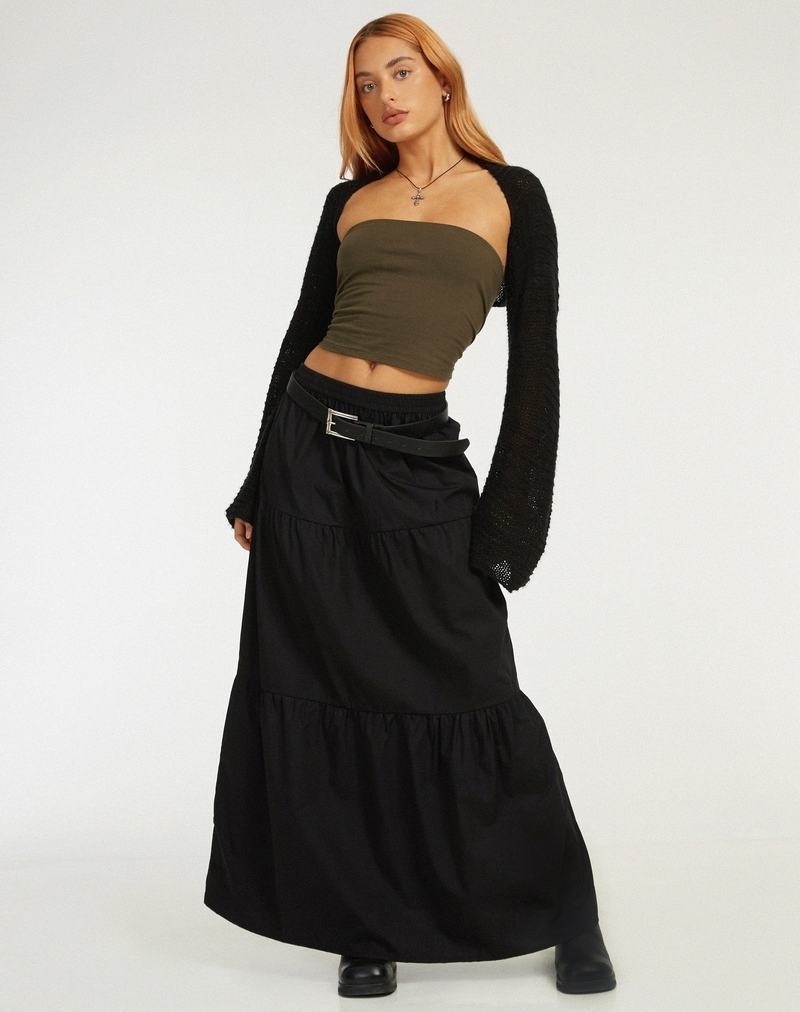 Motel Rocks Remax Maxi Women's Skirts Black | FUZ546VH