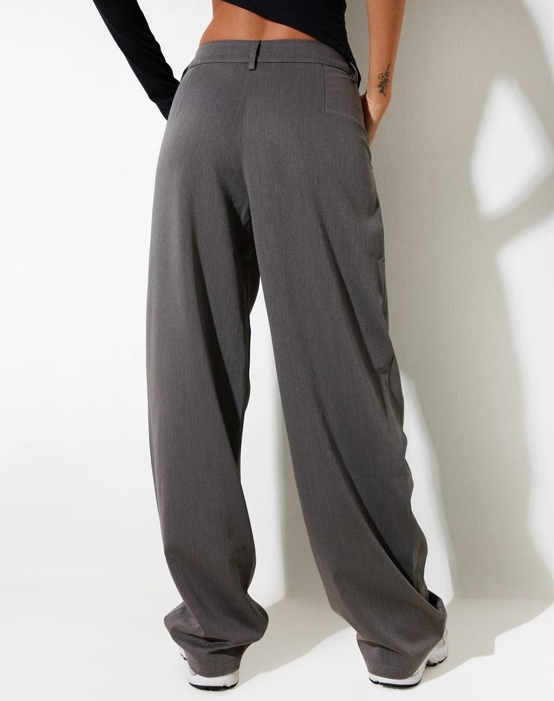 Motel Rocks Sakaria Wide Leg Women's Trousers Grey | ZVG2311RB