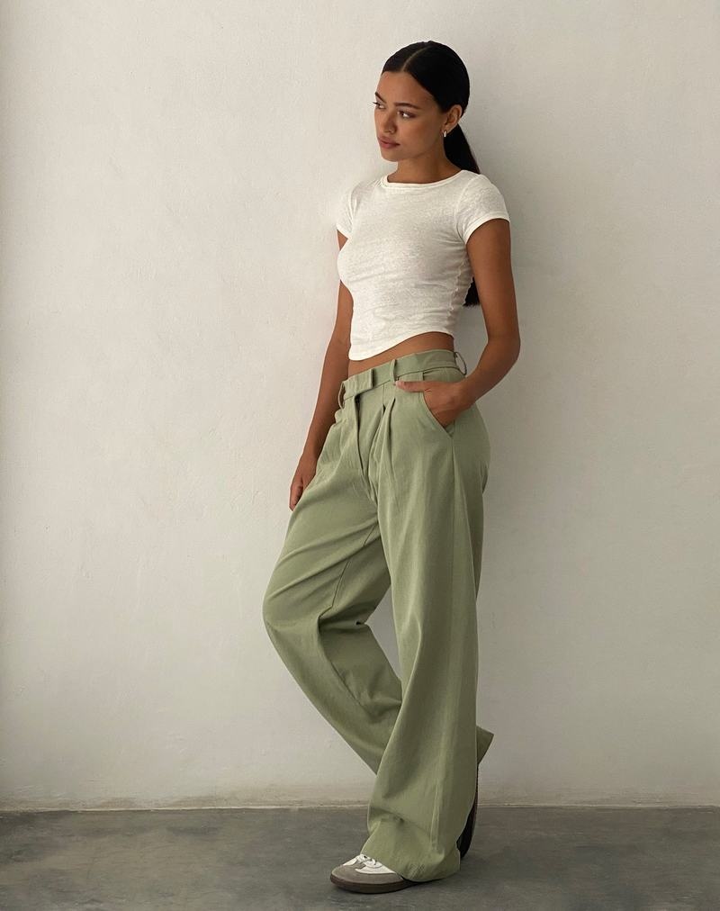 Motel Rocks Satria Extra Wide Women's Trousers Green | GPD5455XX