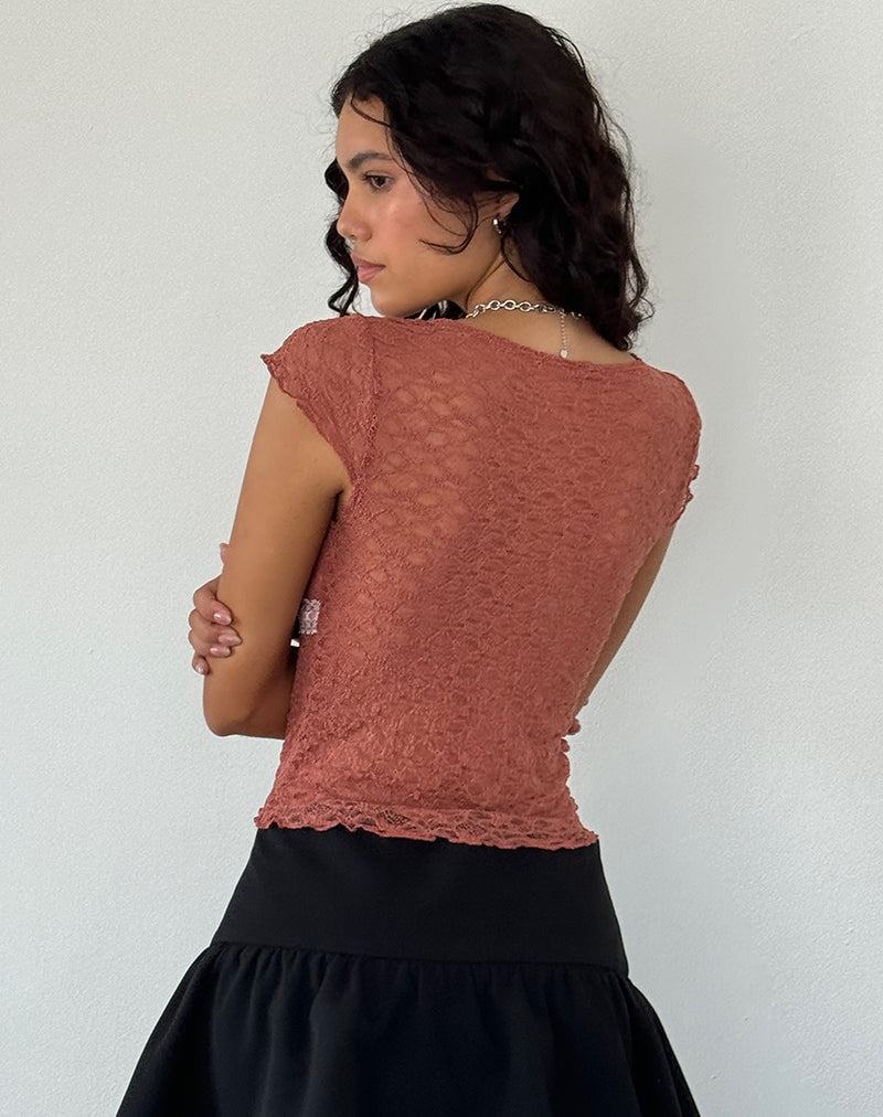 Motel Rocks Sherine Lace Women's Vest Pink Rose | JXO3928KH