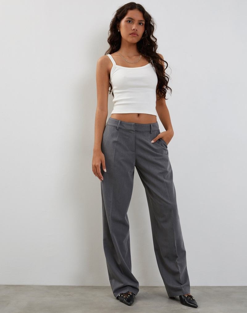 Motel Rocks Sirkia Low Rise Tailored Women's Trousers Grey | CUX9664QT