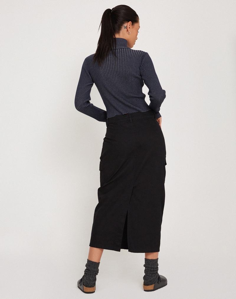 Motel Rocks Tuzifa Cropped Women's Jumpers Navy | MOW9870TE