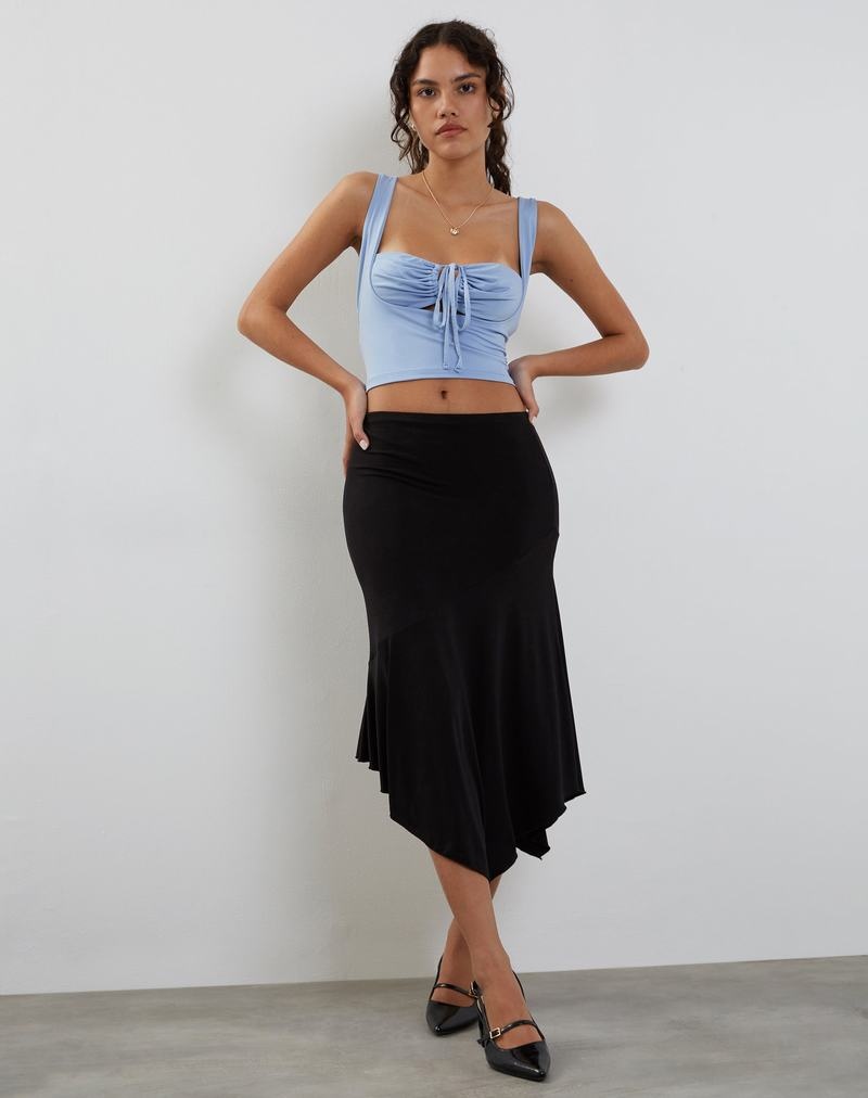 Motel Rocks Ulani Women's Cropped Tops Blue | SJT2862QU